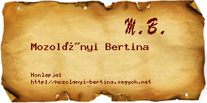 Mozolányi Bertina névjegykártya